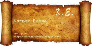 Karner Emese névjegykártya